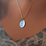Sterling Silver Be Here Now Necklace, Be Here Now Word Necklace, Be Here Now Necklace, Be Here Now Saying Necklace