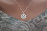 Sterling Silver Compass Charm Necklace, Follow Your Compass Charm Necklace, Traveler Charm Necklace, Explorer Charm Compass Necklace,