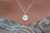 Sterling Silver Etched Globe Charm Necklace, Sterling Silver Etched World Charm Necklace, Traveler of the World Charm Necklace, Travel Charm