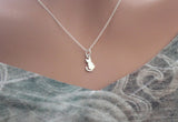 Sterling Silver Tiny Sitting Cat Charm Necklace, Simple Cat Cut Out Necklace, Small Kitten Cut out Necklace, Silver Cat Lover Necklace