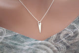 Sterling Silver Triangle Dangle Charm Necklace, Silver Triangle Layering Charm Necklace, Silver Geometric Triangle Necklace, Triangle Charm