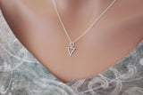 Sterling Silver Water Element Symbol Charm Necklace, Water Element Charm Necklace, Water Element Symbol Necklace, Water Element Necklace