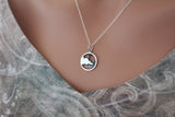Sterling Silver Moon and Cloud Pendant Necklace, Cloudy Night Sky Charm Necklace, Crescent Moon Pendant Necklace, Moon and Cloud Necklace