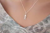 Sterling Silver Fishbone Charm Necklace, Fishbone Necklace, Fishbone Charm Necklace, Tiny Fishbone Necklace, Silver Fishbone Necklace