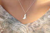Sterling Silver Dog Necklace, Sterling Silver Puppy Necklace, Puppy Necklace, Silhouette Dog Necklace, Dog/Puppy Necklace, Style #A2