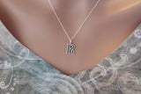 Sterling Silver Uppercase R Initial Charm Necklace, Oxidized Sterling Silver Uppercase R Letter Necklace, Uppercase R Necklace, Uppercase R