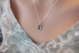 Sterling Silver Uppercase U Initial Charm Necklace, Oxidized Sterling Silver Uppercase U Letter Necklace, Uppercase U Necklace, Uppercase U