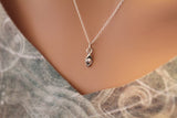 Sterling Silver One Pea in a Pod Charm Necklace, One Pea in a Pod Necklace, Pea in a Pod Necklace, Pea in a Pod Charm Necklace, Pea Necklace