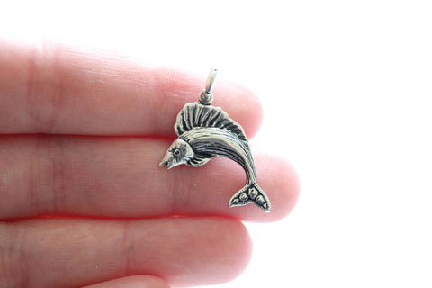 Sterling Silver Swordfish Charm, Swordfish Pendant, Silver Swordfish Pendant, Swordfish Pendant, Fish Charm, Fish Pendant, Fishing Charm