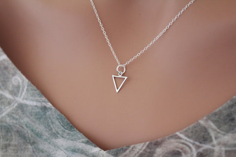 Sterling Silver Water Element Symbol Charm Necklace, Water Element Charm Necklace, Water Element Symbol Necklace, Water Element Necklace