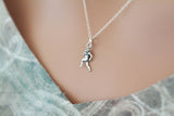 Sterling Silver Small Football Player Charm Necklace, Football Player Necklace, Running Back Football Necklace, Football Charm Necklace