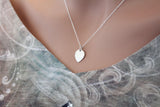 Sterling Silver Lotus Petal Charm Necklace, Teardrop Petal Necklace, Simple Lotus Petal Necklace, Zen Necklace, Simple Yoga Necklace