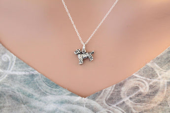 Sterling Silver Terrier Dog Charm Necklace, Terrier Dog Necklace, Terrier Puppy Necklace, Terrier Dog Necklace, Dog Necklace