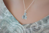 Sterling Silver Baby Blocks Pendant Necklace, Childrens Block Charm Necklace, Letter Block Pendant Necklace, Baby Block Necklace