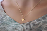 Gold Simple T Initial Necklace, Gold Stamped T Necklace, Stamped T Initial Necklace, Gold Small T Initial Necklace, Gold T Initial Charm