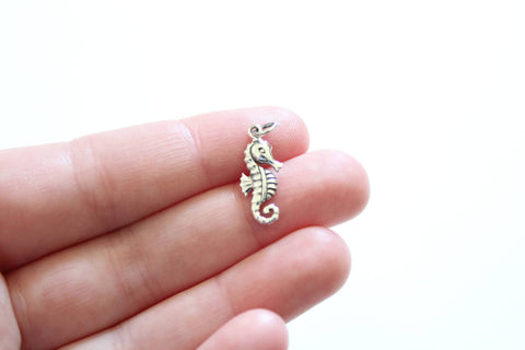 Sterling Silver Seahorse Charm, Seahorse Pendant, Silver Seahorse Pendant, Silver Seahorse Charm, Realistic Seahorse Charm, Seahorse