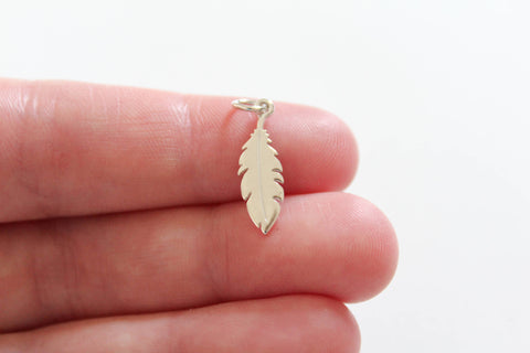 Sterling Silver Feather Charm, Feather Pendant, Sterling Silver Feather Pendant, Feather Charm, Bird Feather Charm, Bird Feather Pendant