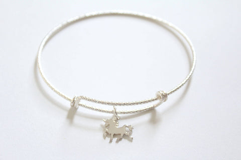 Sterling Silver Bracelet with Sterling Silver Unicorn Charm, Unicorn Bracelet, Unicorn Charm Bracelet, Unicorn Pendant Bracelet, Unicorn