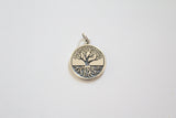 Sterling Silver Etched Tree of Life Charm, Etched Tree of Life Pendant with Roots, Tree of Life Pendant, Tree Pendant, Tree Charm, Tree