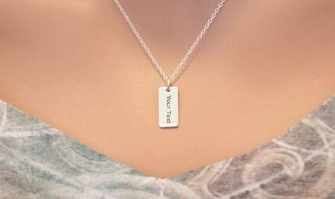 Sterling Silver Customizable Necklace, Sterling Silver Engraved Necklace, Custom Sterling Silver Necklace, Engraved Necklace, Your Text Here