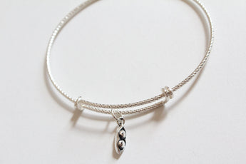 Sterling Silver Bracelet with Sterling Silver Two Peas in a Pod Charm, Two Peas in a Pod Charm Bracelet, Pea Pod Bracelet, Pea Pod Charm