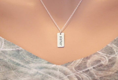 Sterling Silver Sister Charm Necklace, Sister Necklace, Sister Pendant Necklace, Gift for Sister, Sister Jewelry, Sister Necklace Silver