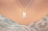 Lowercase Initial E Bar Necklace, Sterling Silver Small Letter E Charm Necklace, Engraved Initial E Pendant Necklace, Personalized Initial