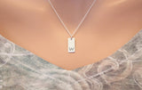 Lowercase Initial W Bar Necklace, Sterling Silver Small Letter W Charm Necklace, Engraved Initial W Pendant Necklace, Personalized Initial