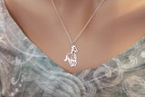 Sterling Silver Horse Pendant - Openwork Horse Charm Necklace, Silver Galloping Horse Pendant Necklace, Galloping Horse Charm Necklace