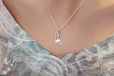 Sterling Silver Pegasus Charm - Flying Horse Charm Necklace, Silver Pegasus Charm Necklace, Pegasus Pendant Necklace, Flying Horse Necklace