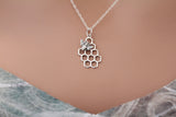 Sterling Silver Honey Bee Charm with Honeycomb Necklace, Silver Honey Bee Charm with Honeycomb Pendant Necklace, Honeycomb Charm Necklace