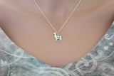 Sterling Silver Llama Charm Necklace, Silver Llama Necklace, Adorable Silver Llama Necklace, Silver Llama Pendant Necklace, Alpaca Necklace