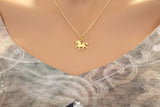Gold Unicorn Charm Necklace, 24K Gold Plated Unicorn Necklace, Fun Gold Plated Unicorn Necklace, Gold Unicorn Pendant Necklace, Unicorn