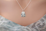 Sterling Silver Panda Charm - Mama & Baby Necklace, Mama and Baby Panda Pendant Necklace, Silver Mama and Baby Panda Charm Necklace