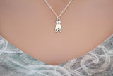 Sterling Silver Pitbull Dog Charm Necklace, Silver Pitbull Dog Charm Necklace, Pitbull Dog Charm Necklace, Pitbull Lover Charm Necklace