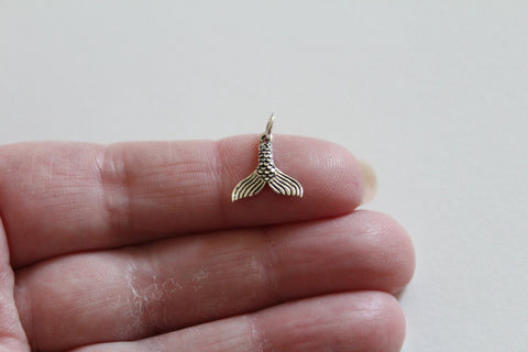 Sterling Silver Small Mermaid Tail Charm, Sterling Silver Small Mermaid Tail Ocean Charm, Silver Mermaid Tail Charm, Small Mermaid Charm