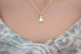 Sterling Silver Pitbull Dog Charm Necklace, Silver Pitbull Dog Charm Necklace, Pitbull Dog Charm Necklace, Pitbull Lover Charm Necklace