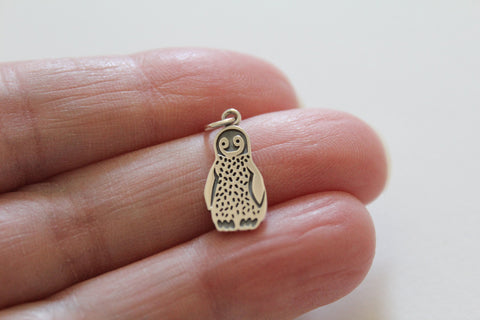 Sterling Silver Baby Penguin Charm, Silver Baby Penguin Charm, Baby Penguin Charm, Silver Baby Penguin Pendant, Adorable Baby Penguin Charm