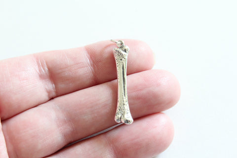 Sterling Silver Bone Charm - Realistic Charm, Silver Bone Charm Pendant, Orthopedic Doctor Charm, Bone Doctor Charm