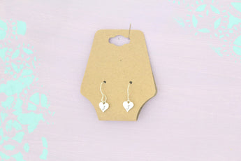 Sterling Silver J Letter Heart Earrings, Silver Tiny Stamped J Initial Heart Earrings, Stamped J Letter Charm Earrings, J Initial Earrings
