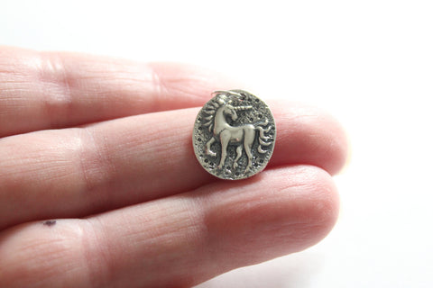 Sterling Silver Ancient Unicorn Coin Charm, Silver Ancient Unicorn Greek Coin Charm, Ancient Unicorn Greek Coin Pendant, Unicorn Coin Charm
