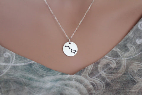 Sterling Silver Big Dipper Necklace, Silver Big Dipper Charm Necklace, Big Dipper Constellation Necklace, Big Dipper Star Charm Necklace