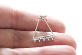 Sterling Silver Trapezoid Charm with Granulation Charm, Silver Trapezoid Charm with Granulation Charm, Trapezoid Charm Pendant