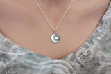 Sterling Silver Charm with Bronze Sun and Moon Necklace, Silver Charm with Bronze Sun and Moon Necklace, Sun Moon Necklace