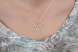 Sterling Silver Small Cloud Charm Necklace, Silver Small Cloud Charm Necklace, Silver Openwork Cloud Charm Necklace, Silver Cloud Necklace