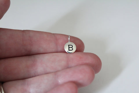 Sterling Silver Capital Initial Charm Letter B Charm, Silver Capital Letter B Pendant,  Silver Capital Letter B Charm, Silver B Pendant