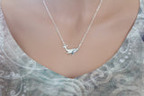 Sterling Silver Humpback Whale Pendant Necklace, Silver Humpback Whale Charm Necklace, Humpback Whale Pendant Necklace, Humpback Necklace