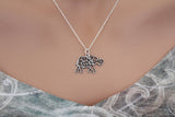 Sterling Silver Elephant Charm with Scrollwork Necklace, Silver Elephant Charm with Scrollwork Necklace, Elephant Charm Scrollwork Necklace