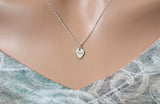 Tiny Sterling Silver Initial A Lotus Petal Charm Necklace, Letter A Lotus Petal Charm Necklace, Tiny A Lotus Petal Initial Necklace, A Charm