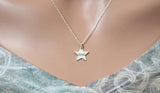 Sterling Silver Capital T Star Charm Necklace, Silver Capital T Star Charm Necklace, Capital T Star Charm Necklace, T Star Charm, T Pendant
